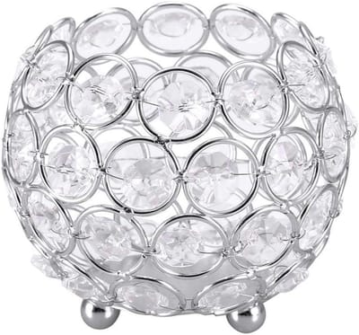 Cocoplus -Theelichthouder - Bruiloft - Tafeldecoratie - Crystal - Home Party Office - Centerpieces - Tafeldecoratie - Geschikt voor - Zilver - Theelichthouder - Bruiloft - Home Party Office - Tafel Centerpieces - Tafeldecoratie (10 cm-Zilver)