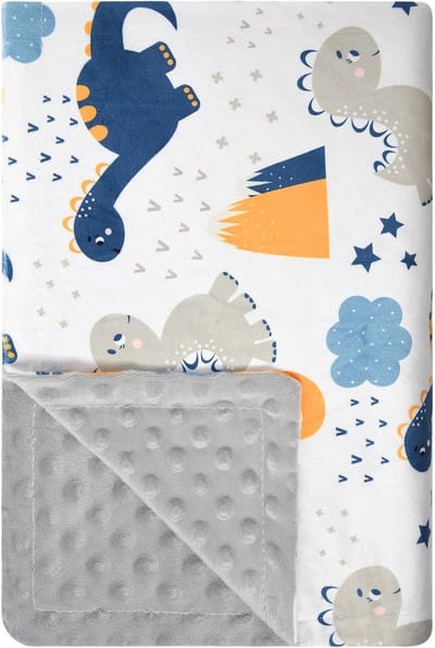 Zachte Kinderen Dekentje 100 x 75 cm met Dotted Achterkant, Perfect als Kraamcadeau, Geschikt voor Wieg, Kinderwagen en Autostoel