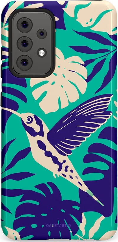 Casetastic Hoesje Geschikt voor Samsung A52 (4G/5G/s) - Stijlvolle Beschermende Duo-layer Case - Paradijs Kolibrie