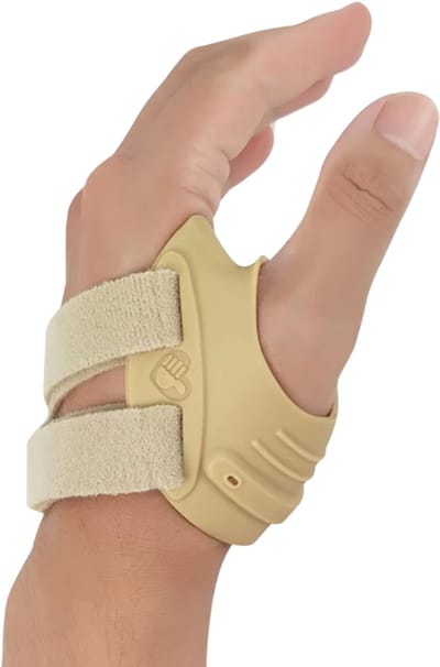 Duimbrace / Duimspalk – Orthese voor Gewrichtsondersteuning, Artrose Pijnverlichting, Tendinitis, Revalidatie, Lichtgewicht en Ademend - Unisex - Beige -Links - Maat M