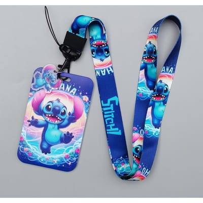 Nieuwste Stitch Kaarthouder Anti-verlies Cartoon Nekband Kaarthouder en Meisjes Speelgoed Lanyard Badgeclip Cadeau, geweldig voor dagelijks gebruik -A4498