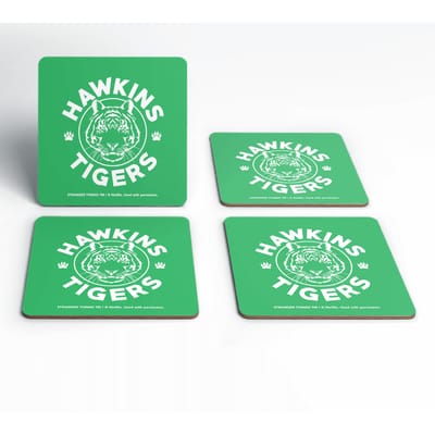 Stranger Things Hawkins Tigers Coaster Set