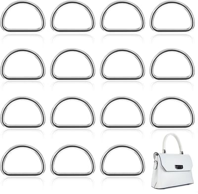 Dailygoods- D-ringen 12 Stuks - Halfronde Gespen - Metalen Bevestigingen - Zinklegering - 25 mm - Robuust Materiaal