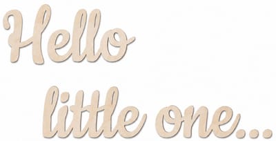 Houten wanddecoratie - Wooden wall decoration | Hello little one 115 x 45cm | Licht hout - Natural wood | Muurdecoratie - Wall art - Wandfiguur - Babykamer - Kids - Deco