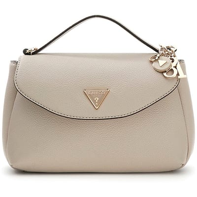 Guess Evie Top Handle Flap Vrouw licht Taupe in synthetisch materiaal met Logo 4G en Charm