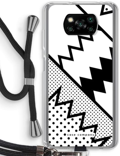 Case Company® - Hoesje met koord geschikt voor Poco X3 Pro hoesje met Koord - Pop Art #5 - Telefoonhoesje met Zwart Koord - Bescherming aan alle Kanten en Over de Schermrand