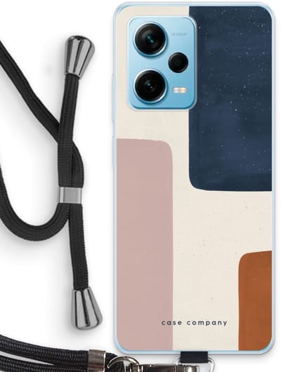 Case Company® - Hoesje met koord geschikt voor Xiaomi Redmi Note 12 Pro Plus hoesje met Koord - Geo #5 - Telefoonhoesje met Zwart Koord - Bescherming aan alle Kanten en Over de Schermrand