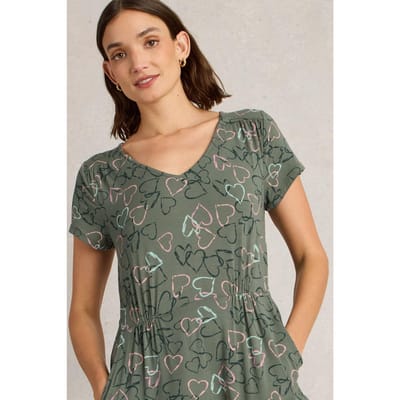 White Stuff Tallie Jersey Dress Green Print Größe: 22 REGULAR | Blusenkleider Outlet | Damen | Grün