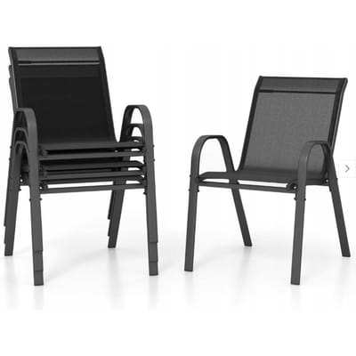 Coast campingstoelen ingesteld vanaf 4 terrasstoelen 55 x 67 x 83 cm zwart + grijs