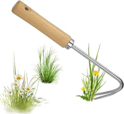 Onkruidsteker - Wortelwieder - Tuinonderhoud - Roestvrij staal - 26.5 cm - Houtkleurig