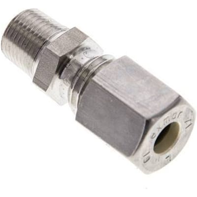 1/8'' NPT Buitendraad x 6L RVS Rechte Knelfitting 315 Bar DIN 2353 - FL2S-MO-ST-018N-06-L