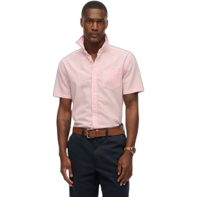 Superdry - City overhemd van katoen en linnen met korte mouwen - Heren - Shirts