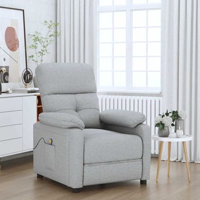 vidaXL Massagestoel stof lichtgrijs