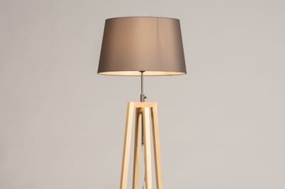 Lumidora Vloerlamp 31128 - LILLE - E27 - Grijs - Naturel - Hout - ⌀ 45 cm