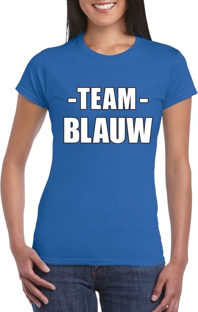 Sportdag team blauw shirt dames S