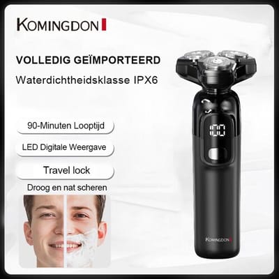Komingdon scheerapparaat met magnetisch scheeroppervlak, scheerapparaat met digitaal display, accu met lange gebruiksduur, roterend scheerapparaat met