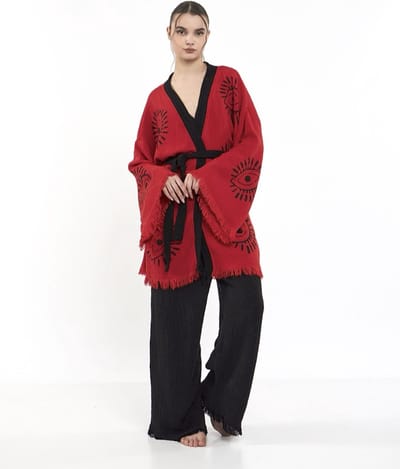Mousseline Badjas Olifant /Roos / One size