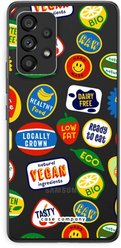 Case Company® - Hoesje geschikt voor Samsung Galaxy A53 5G hoesje - Fruitsticker - Soft Cover Telefoonhoesje - Bescherming aan alle Kanten en Schermrand