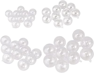Thijox - Transparante vulbare ballen 40 stuks - Onbreekbare acryl ornamenten voor kerstboom, bruiloft, feest, knutselen - Heldere decoratie 3-6 cm