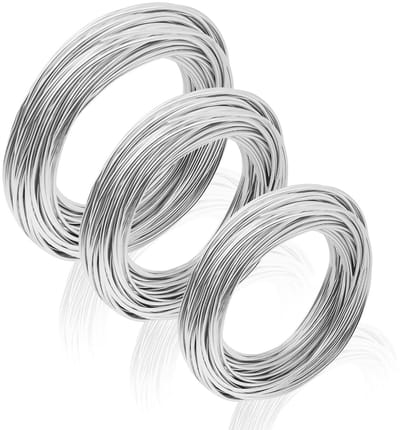 Zilveren Aluminium Draad voor Sieraden Maken - 3 Rollen van 1mm, 1.5mm en 2mm - Ideaal voor Creatieve Klussen en Handgemaakte Sieraden (10m/rol)