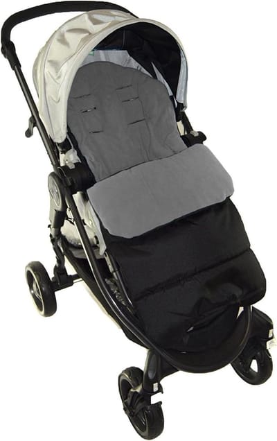 Voetenzak Kinderwagen - Baby deken - Warmte Buiten - Omvormbaar tot zitting - 50 x 40 x 6 cm - Grijs