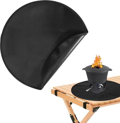 Thijox - Vuurkorfmat voor Solo Stove Mesa XL - 49,5cm Vuurvaste Onderlegger - Hittebestendige Dekbeschermermat voor Buitenbarbecue - Zwart Vloeibare S