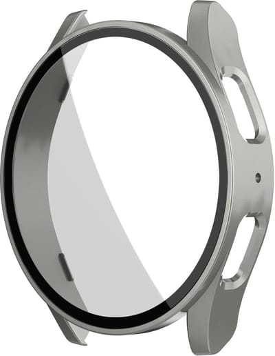 Stravo Screen protector case voor Samsung Galaxy Watch 7 - 40mm - Full Cover Hard Case / Beschermend Hoesje - Titanium - Samsung Galaxy Watch 7 - 40mm screenprotectors