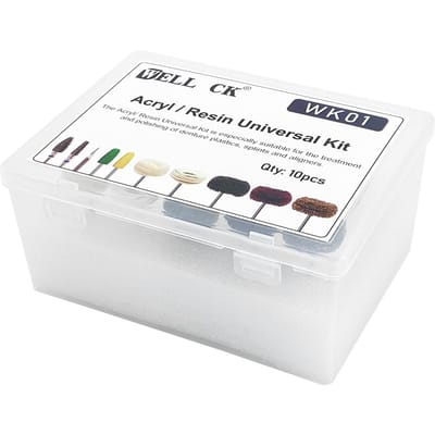 Kit de polissage Swell Ck pour laboratoire dentaire 10 pièces Wk01 Résine Acrylique Outils Universels pour Dentiste Qualité Professionnelle