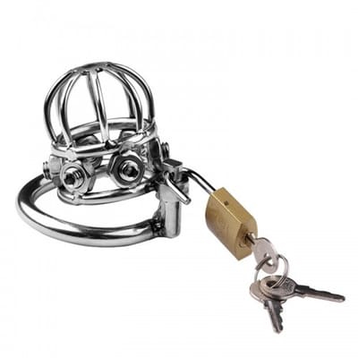 Nooitmeersaai - Peniskooi met hangslot en pinnetjes - Metaal - Zilverkleurig - 45 mm
