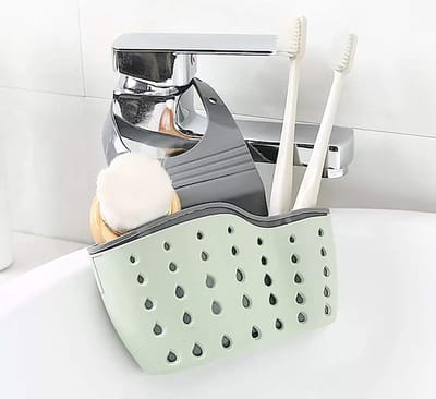Waledano® Spons Houder Wasbak - Gootsteen Houder - Sponshouder - Ophangbare Bakje - Kraan Organisator - Gootsteen Organisator - 1 Stuk