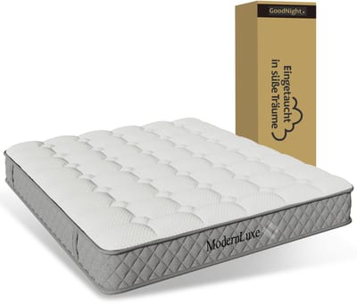 Intebiki - matras - boxspring - matras 160 x 200 cm - Orthopedisch koudschuim matras - matras met 7-zone pocketveringkern -hardheidsniveau H3 (middelhard) - OEKO-TEX® gecertificeerd - 20 cm hoog - 4 handgrepen + vacuümverpakt