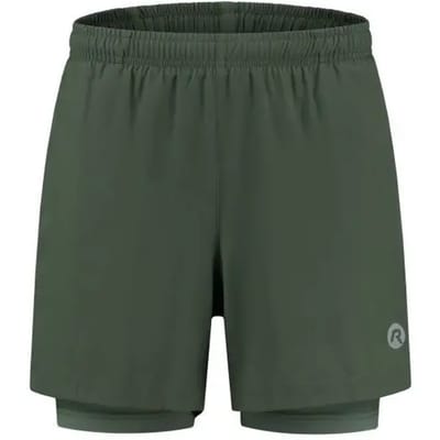Rogelli Essential Heren 2-in-1 Hardloopshort - Telefoonzak - Groen
