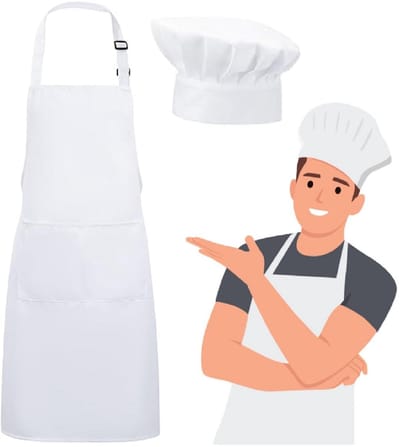 Dailygoods- Koksmuts Verstelbaar - Schort - Ademende Bakschort - Keuken - Restaurant - Hotel - Keukenschort