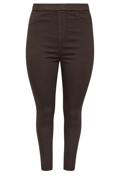 Yours Chocoladebruine Pull On Grace Jeggings Size 42