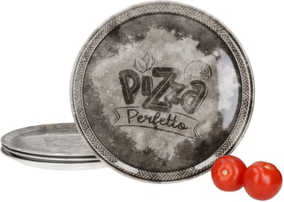MamboCat 4-delige pizzaschaal PERFETTO Zwart Ø31,5cm van porselein - 164195