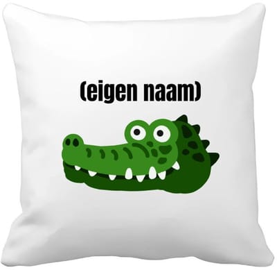 Akyol - krokodil hoofd met eigen naam Kussen hoes - Krokodil - krokodillen liefhebbers - iemand die houdt van krokodillen - verjaardag - cadeau - kado - 40 bij 40 cm