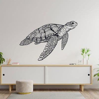 Grote Zeeschildpad Oceaan Dier Muurstickers Vinyl Kunst Huisdecoratie Woonkamer Slaapkamer Badkamer Decals Zelfklevende Muurschilderingen S346 (as the picture,79x42cm) white