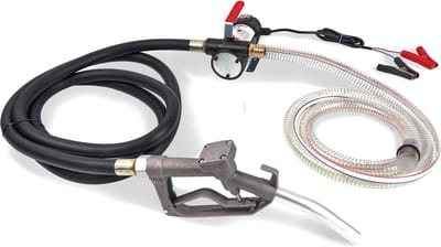 HBM elektrisk dieselpump / bränsleoljepump 12 V – 175 W, 45 l/min, sughöjd 3 m, pumphöjd 10 m, slangar 2 + 4 m – för diesel & olja