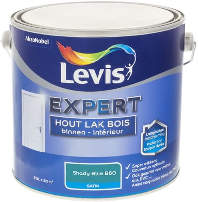 Levis - Expert Hout Lak Binnen Satin Mix - Shady Blue B60 - Mengverf - 2,5 L