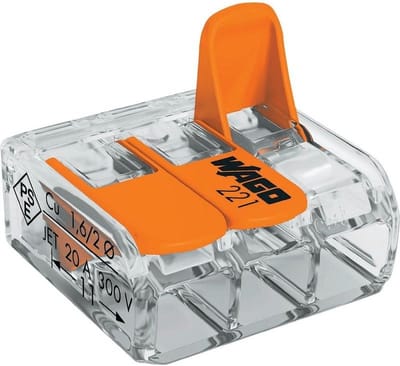 Wago verbindingsklem 3-VOUDIG 0,2-4 MM² - Doorvoerconnector per 5 stuks