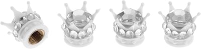 Decoratieve Band Valve Stam Caps - 4 Stuks - 15mm Dust Covers voor Auto en Truck in Wit en Zilver Tone van ABS en Koper