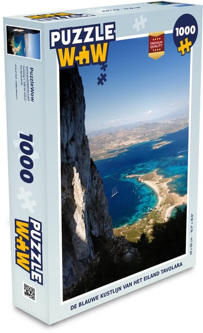 Puzzel De blauwe kustlijn van het eiland Tavolara - Legpuzzel - Puzzel 1000 stukjes volwassenen