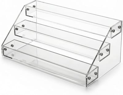 Transparante Acryl Display Stand - 3 Laags Riser Plank voor Parfum, Sieraden en Cosmetica (31 x 16 x 11.5cm)