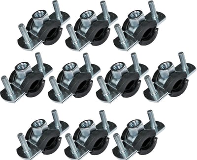 Dailygoods- Ofoonklemmen Set van 10 - Bevestigingshouder met Rubberen Afdichting - Voor Buis Ø 1/4'' 12-16mm - DIN EN 10111 - Verzinkt Staal - Antivibratie - Leidingsklem