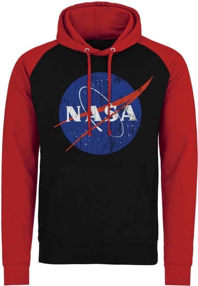 NASA Hoodie/trui -S- Washed Insignia Zwart/Rood