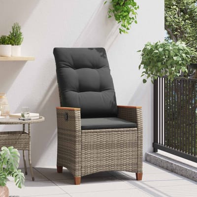vidaXL - Ligstoel - voor - Tuin - Grijs - en - Donkergrijs - 64 - x - 57,5 - x - 112 - cm