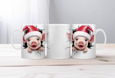 Koffiemok kerst 3D Varkentje