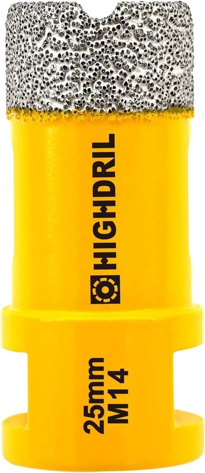 Diamantboor - Tegelboor Gatenboor - Materiaal Boren - Vacuüm Gesoldeerd - 25 mm - Geel