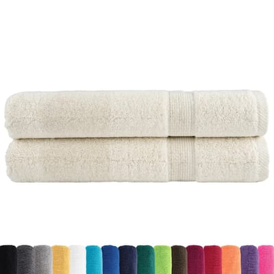 vidaXL - Saunadoeken - SOLUND - 2 - st - 600 - g/m² - 80x200 - cm - crèmekleurig