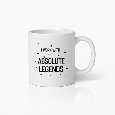 Ik Werk met Absolute Legendes Mok 330 ml - Motiverende Koffiemok, Perfect Cadeau voor Collega's en Teamleden
